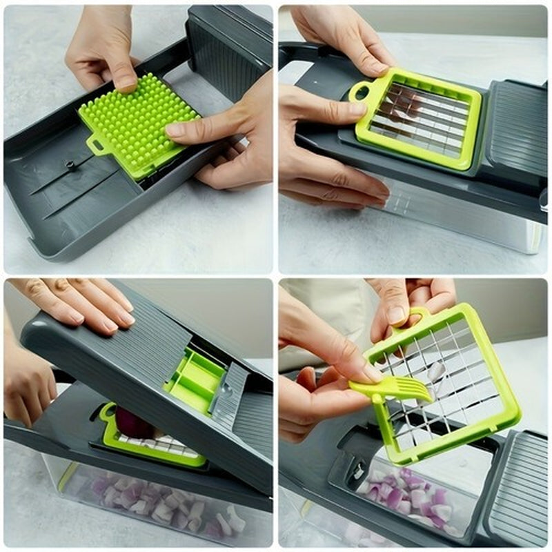 15-In-1 Vegetable Fruit Kitchen Chopper Cutter Food Onion Veggie Dicer Slicer